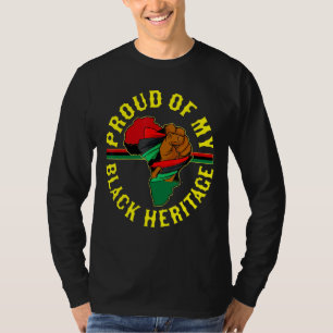 Stolz auf meine schwarze Erbe Afrika Karte Kwanzaa T-Shirt