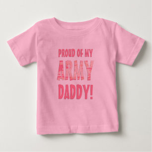 Stolz auf meinen Army Daddy! Babytop in rosa Camou Baby T-shirt