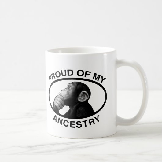 Stolz auf meinen Herkunfts-Schimpansen Kaffeetasse (Rechts)