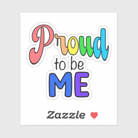 "Stolz auf mich" Regenbogentext Aufkleber (Blatt)