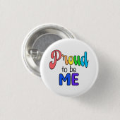 "Stolz auf mich" Regenbogentext Button (Vorne & Hinten)