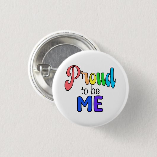 "Stolz auf mich" Regenbogentext Button (Vorne & Hinten)