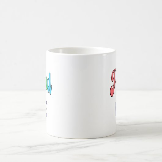 "Stolz auf mich" Regenbogentext Kaffeetasse (Mittel)