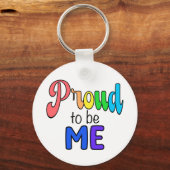 "Stolz auf mich" Regenbogentext Schlüsselanhänger (Rückseite)