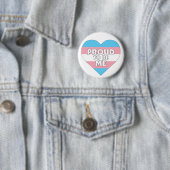 Stolz auf mich transgender Stolz Flaggenherz Button (Beispiel)