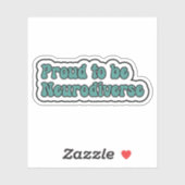 Stolz auf Neurodität Aquamarine Neurovielfalt Aufkleber (Blatt)