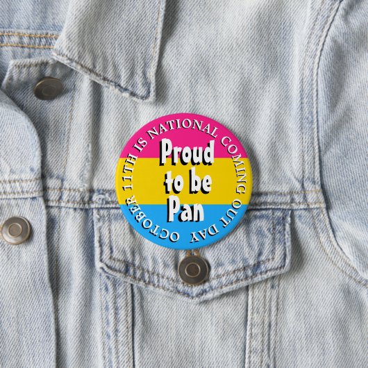 Stolz auf Pan, 11. Oktober Coming Out Day Button (Beispiel)