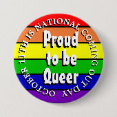 Stolz auf Queen, nationalen Coming Out Day Button (Vorderseite)