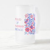Stolz auf slowenisch ErbTasse Mattglas Bierglas (VorderseiteRechts)
