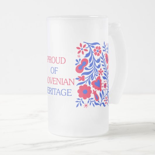 Stolz auf slowenisch ErbTasse Mattglas Bierglas (VorderseiteRechts)