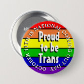 Stolz auf Trans, National Coming Out Day Button (Vorne & Hinten)