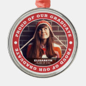 Stolz auf unser Graduate 20XX Abschluss Foto Ornament Aus Metall (Vorne)