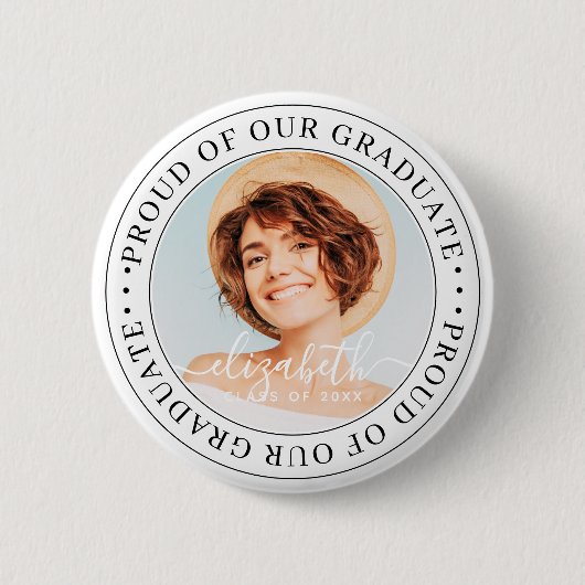 Stolz auf unser Graduate 20XX Modernes Abschluss F Button (Vorderseite)