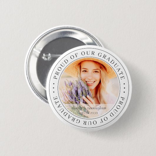 Stolz auf unser Graduate 20XX Modernes Abschluss F Button (Vorne & Hinten)