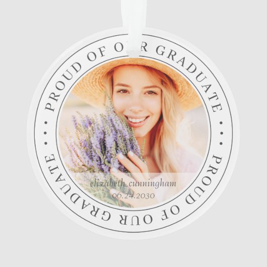 Stolz auf unser Graduate 20XX Modernes Abschluss F Ornament (Rückseite)