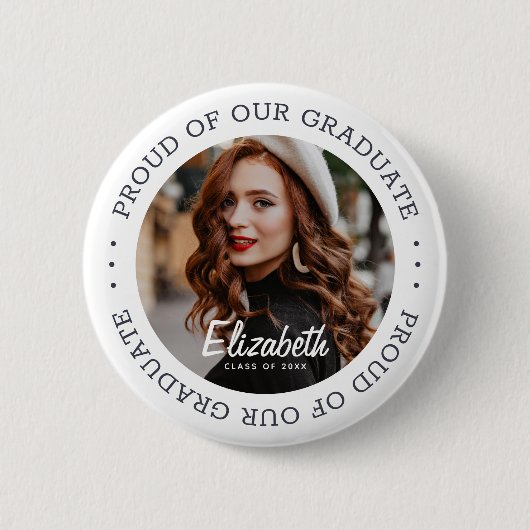 Stolz auf unser Graduate 20XX Simple Abschluss Fot Button (Vorderseite)