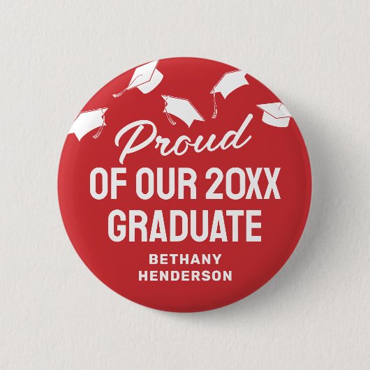 Stolz auf unser Graduate Red 2025 Button (Vorderseite)