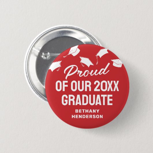 Stolz auf unser Graduate Red 2025 Button (Vorne & Hinten)