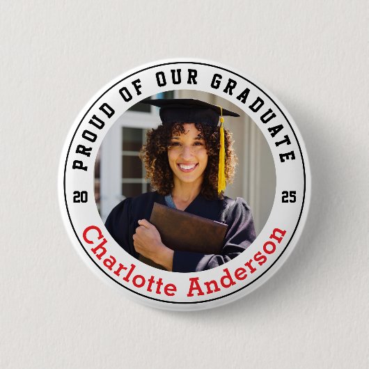 Stolz auf unser maßgeschneidertes Foto Button (Vorderseite)