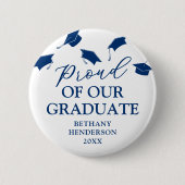 Stolz auf unseren Graduate Blue Abschluss Button (Vorderseite)