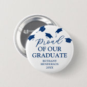 Stolz auf unseren Graduate Blue Abschluss Button (Vorne & Hinten)
