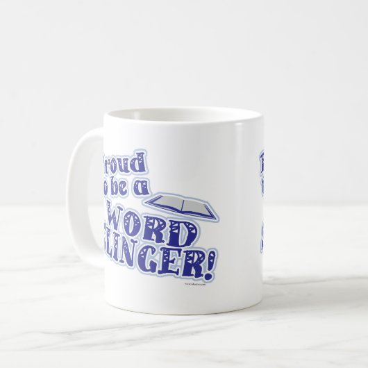 Stolz auf Word Slinger Author Sprichwort Kaffeetasse (Vorderseite Links)
