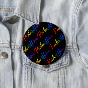 Stolz auf Zuhause LGBT-Regenbogenfarben Typografie Button