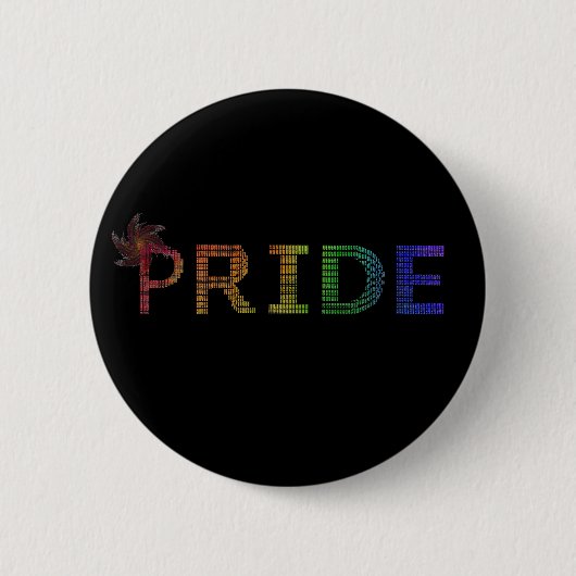 Stolz-Aufkleber - Regenbogen-Text Button (Vorderseite)