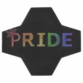Stolz-Aufkleber - Regenbogen-Text Fußball (Flach)