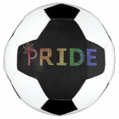 Stolz-Aufkleber - Regenbogen-Text Fußball (Vorderseite)