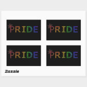 Stolz-Aufkleber - Regenbogen-Text Rechteckiger Aufkleber (Blatt)