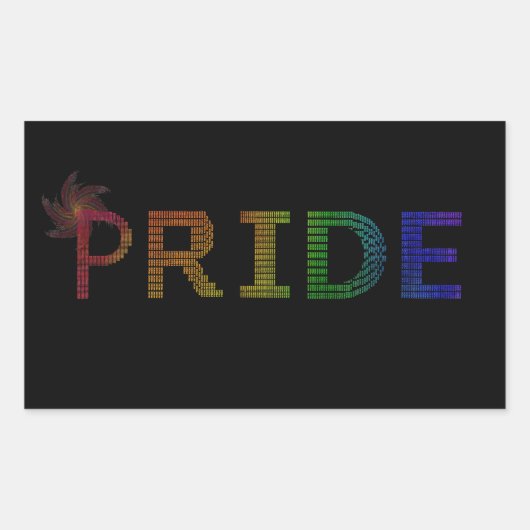 Stolz-Aufkleber - Regenbogen-Text Rechteckiger Aufkleber (Vorderseite)