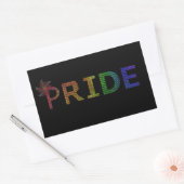 Stolz-Aufkleber - Regenbogen-Text Rechteckiger Aufkleber (Umschlag)
