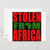 Stolz aus Afrika - Rote Schwarze und Grüne Flagge Postkarte (Vorne/Hinten)