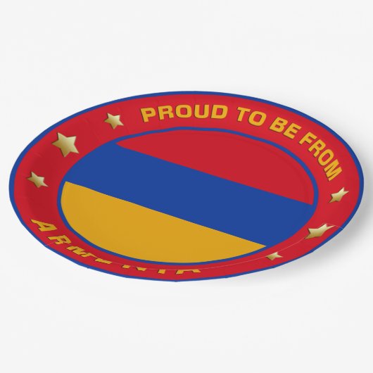 Stolz aus Armenien Pappteller (Schrägansicht)