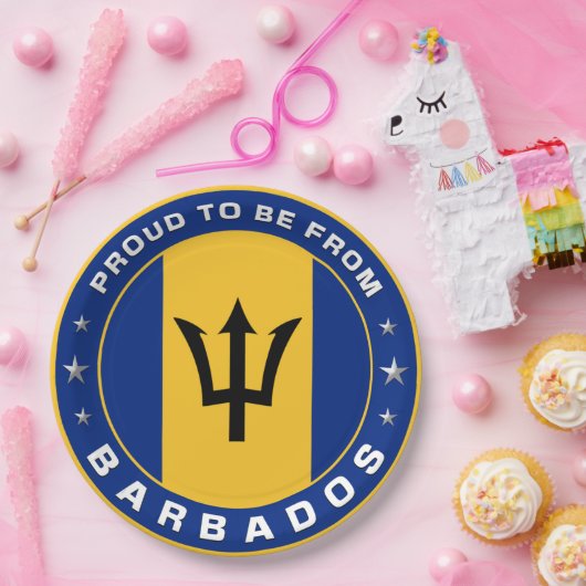 Stolz aus Barbados Pappteller (Party)