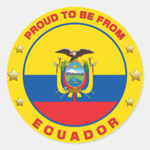 Stolz aus Ecuador. Runder Aufkleber
