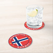 Stolz aus Norwegen Runder Pappuntersetzer (Vor Ort)
