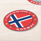 Stolz aus Norwegen Runder Pappuntersetzer (Angewinkelt)