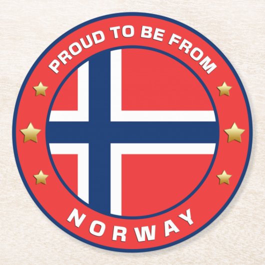 Stolz aus Norwegen Runder Pappuntersetzer (Vorderseite)