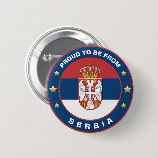 Stolz aus Serbien Button (Vorne & Hinten)