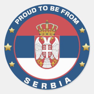 Stolz aus Serbien Runder Aufkleber