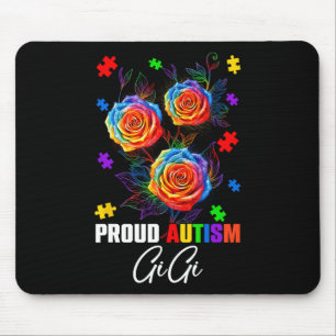 Stolz Autismus Gigi Rose Blumen Und Rätsel Autismu Mousepad