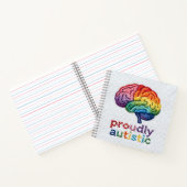 Stolz Autistisch besticktes Rainbow Brain Design Notizblock (Innenseite)