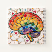 Stolz Autistisch besticktes Rainbow Brain Design Notizblock (Rückseite)