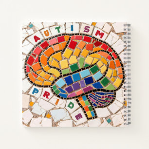 Stolz Autistisch besticktes Rainbow Brain Design Notizblock