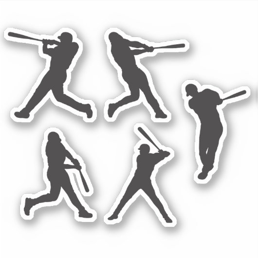 Stolz Baseball Batter Silhouette 5 in 1 Aufkleber (Vorderseite)