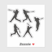 Stolz Baseball Batter Silhouette 5 in 1 Aufkleber (Blatt)