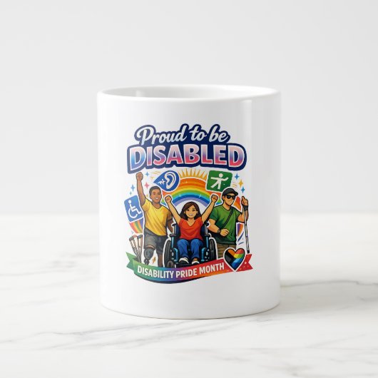 Stolz, behindert zu sein Jumbo-Tasse (Vorderseite)