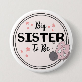 Stolz Big Sister-to-Be mit Ladybug Illustration Button